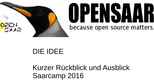 Vorstellung des Vereins beim Saarcamp - Präsentation mit 11 Seiten.