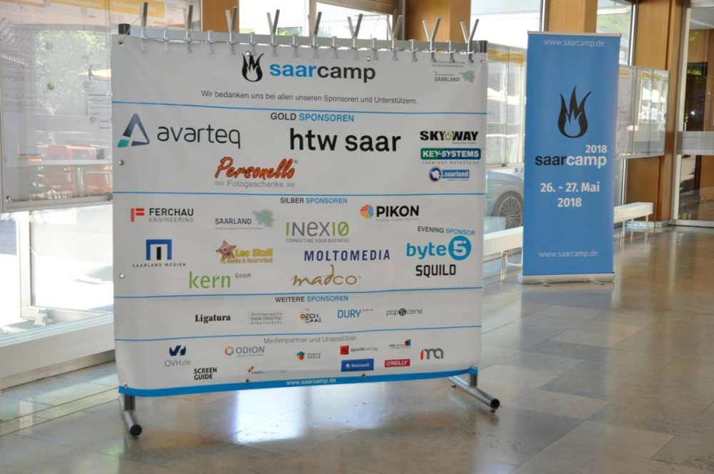 Als Sponsor mit beim Saarcamp 2017 dabei.