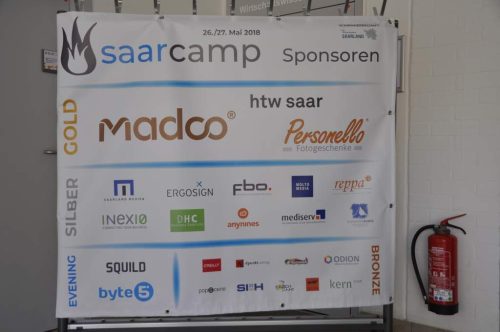 Bronze Sponsor beim Saarcamp. Mit kleinem Logo unten :-)