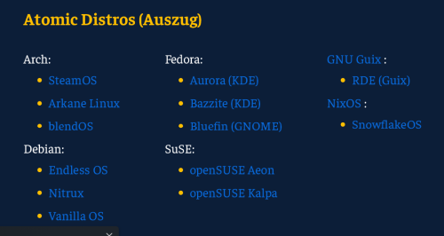 Linux Distribution Uebersicht Atomic Immutable