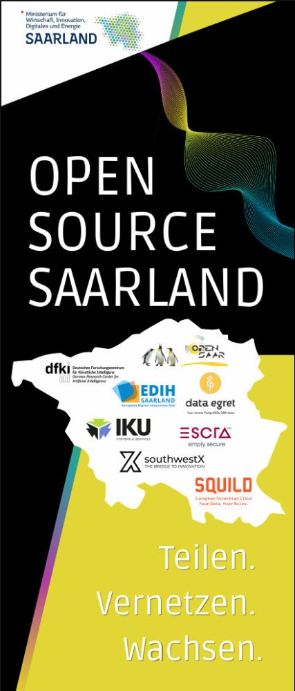 Auf dem Rollup zur Open Source Conference Luxembourg sind Akteure aus dem Saarland vereint.
